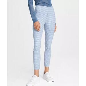 Rag & Bone Simone Crop Pants Size 0 Blue White Gingham Check High-Rise Stretch